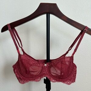 Victoria's Secret Deep Red Lace Bra